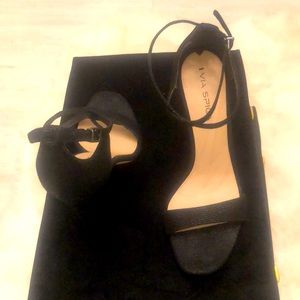 Via Spiga Tiara Black Dotted Suede Leather Heels